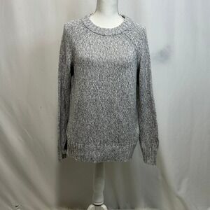 Aerie‎ Gray & White Knit Sweater Crew Neck Long Sleeve Womens Small